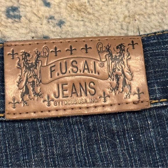 Fasui Jeans  Distressed Colorway Oversized  Jorts Pocket Design 36 Y2K - Picture 3 of 6